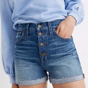 Madewell High Rise Button Fly Shorts
